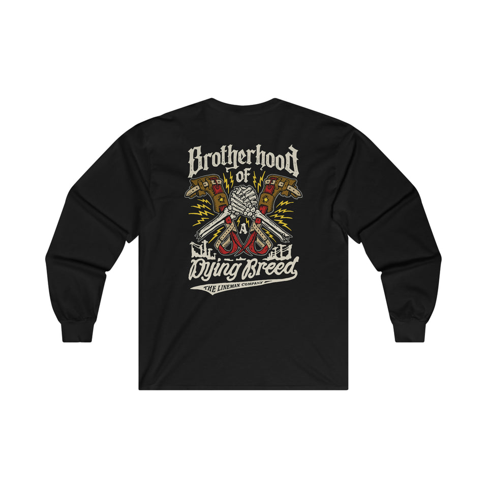 "Brotherhood of a Dying Breed Lineman Gaffs" Long Sleeve T-Shirt