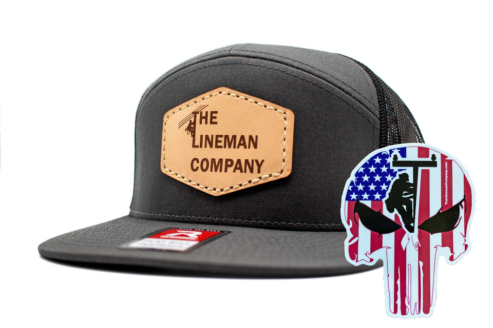 "The Lineman Company" Leather Patch Flat Bill