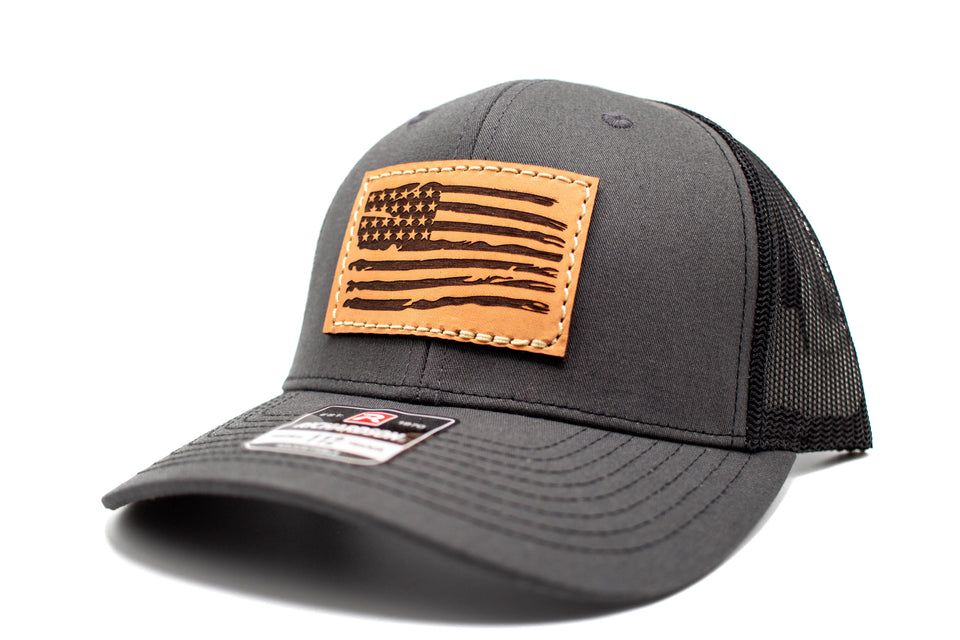 "American Flag" Leather Patch Richardson 112 Hat