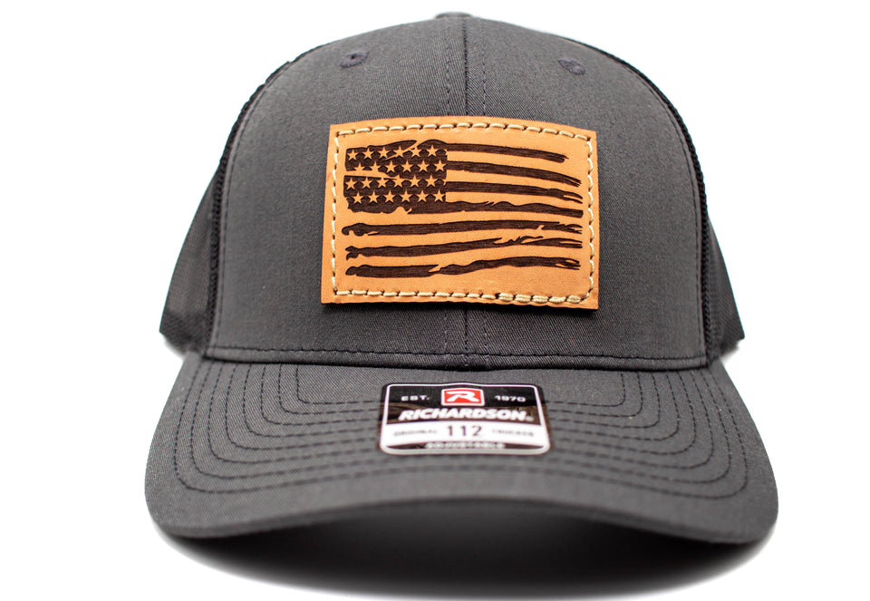 "American Flag" Leather Patch Richardson 112 Hat