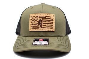 "Lineman Flag" Leather Patch Richardson 112 Hat