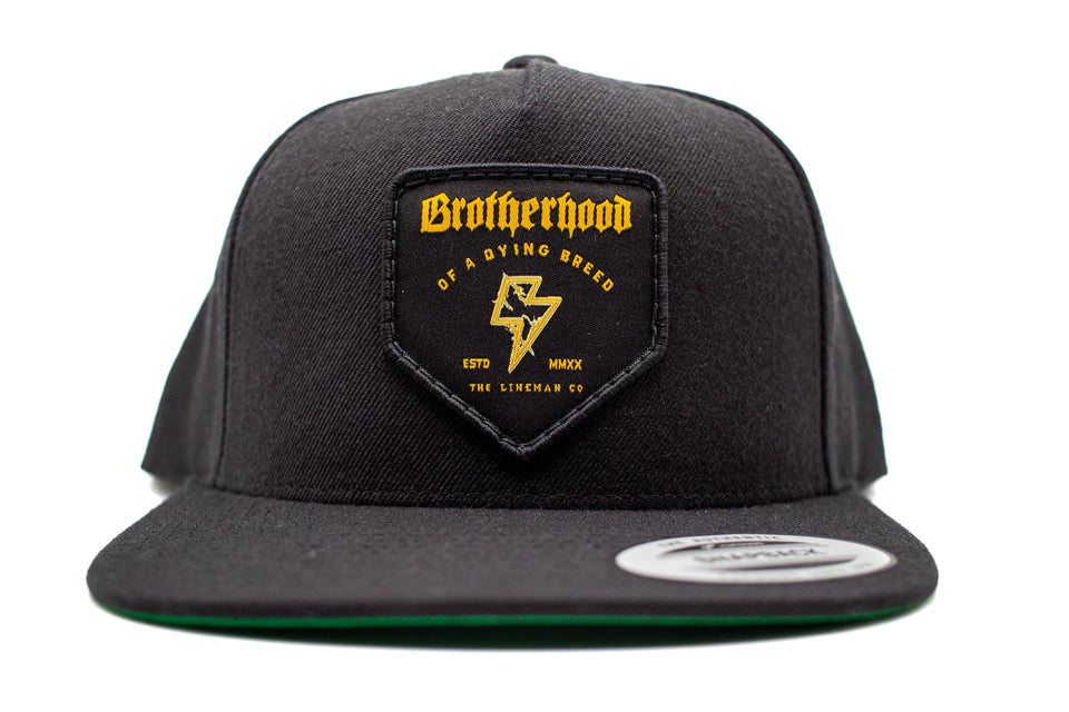 "Lineman Brotherhood Lightning Bolt" Flat Bill Patch Hat