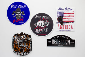 "Blue Collar Hustle" 2.5x2.5" Sticker