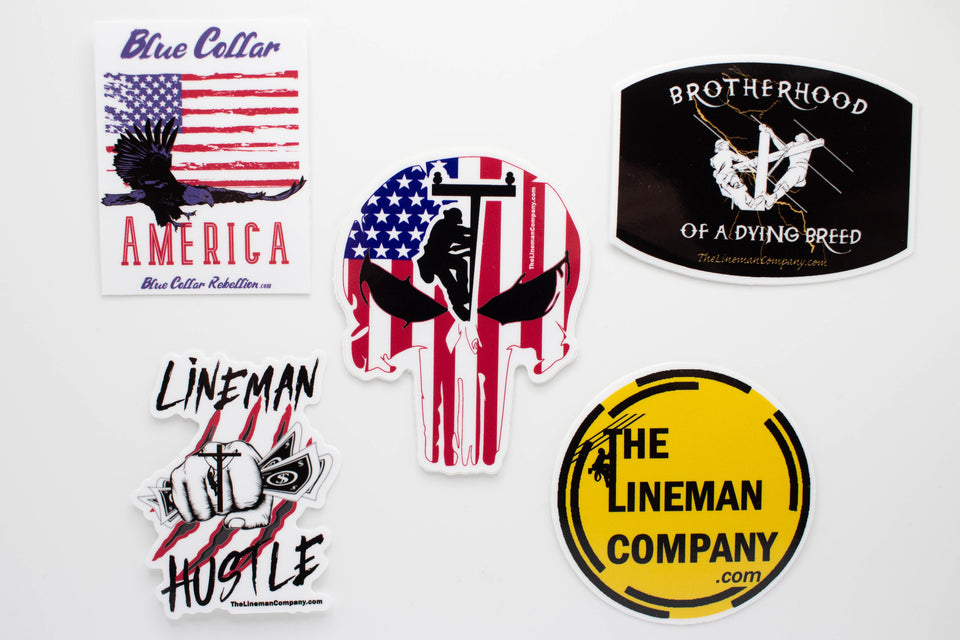 "Lineman Punisher Skull" 3x2" Sticker