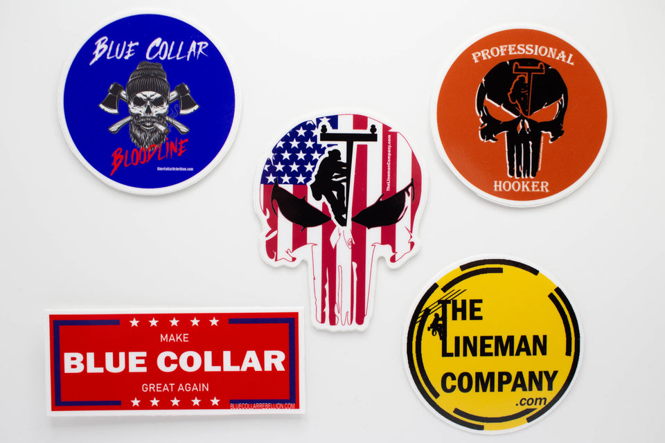 "Lineman Punisher Skull" 3x2" Sticker