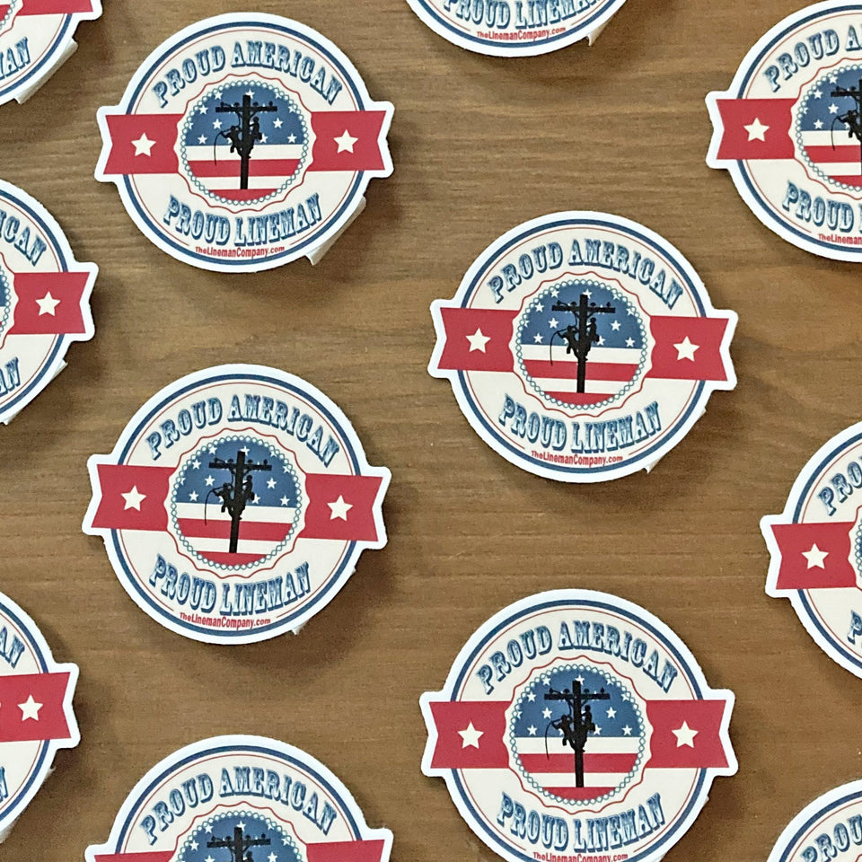 "Proud Lineman" 2.5x2.5" Sticker