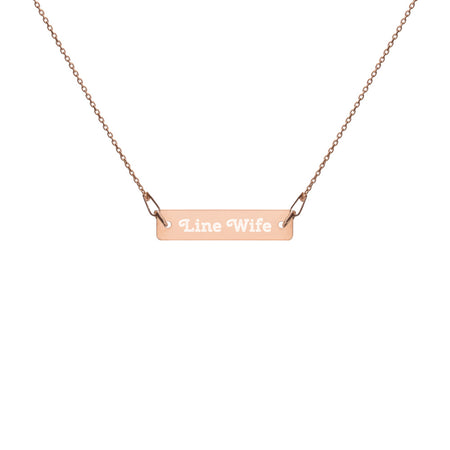 "Linewife" Silver, Engraved Bar Necklace (3 Colors)