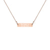 "My Heart Is On The Line" Silver Engraved Bar Chain Necklace (3 Colors)
