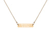 "My Heart Is On The Line" Silver Engraved Bar Chain Necklace (3 Colors)