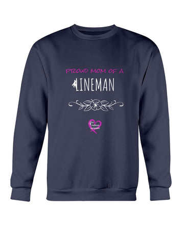"Proud Mom of a Lineman" Crewneck Sweatshirt (6 Colors)